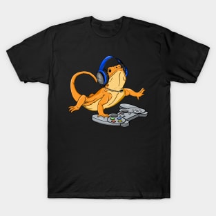 Bearded Dragon Headphones Video Game T-Shirt